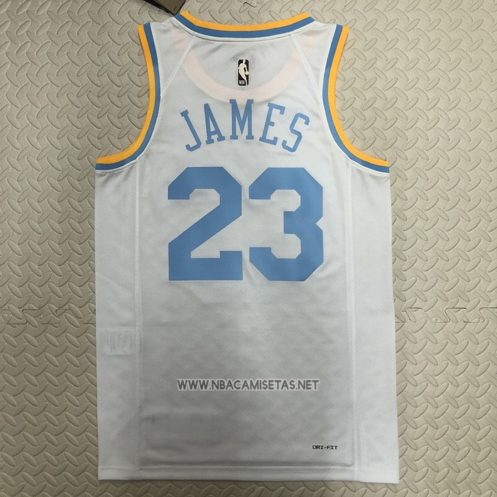 Camiseta Los Angeles Lakers LeBron James NO 23 Classic 2022-23 Blanco